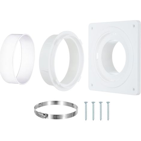 Kit de connexion de ventilation pour sécheuse compatible avec les conduits de 4 pouces, plaque murale de ventilation en plastique ABS avec connexion et déconnexion rapides (1/5)