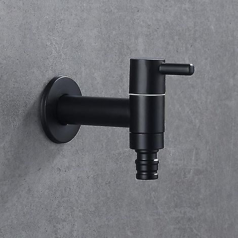 Robinet d'eau allongé noir, vanne triangulaire, bride, pour machine à laver, toilettes, eau de piscine, partiellement en cuivre, 7,2 x 4,6 x 8,2 cm