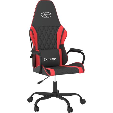Chaise de jeu Chaise de Gaming de massage Noir et rouge Similicuir (1/5)
