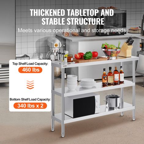 Table de Travail en Acier Inoxydable 35 - 6x121 - 9x86 - 4 cm (1/5)