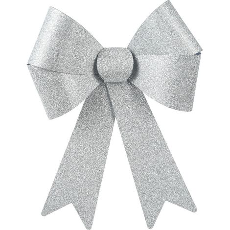 Weihnachtsschleife silberglänzend Höhe 50 cm Breite 38 cm - Kunststoff (1/2)