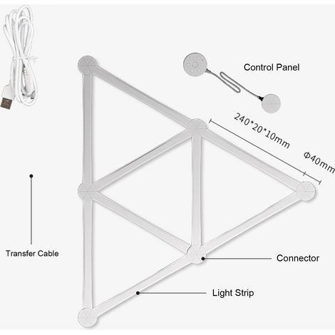 Ortviai Lampe murale LED sans fil Bluetooth avec capteur sonore, 16 millions de couleurs, contrôle via appli, 6 unités (1/4)