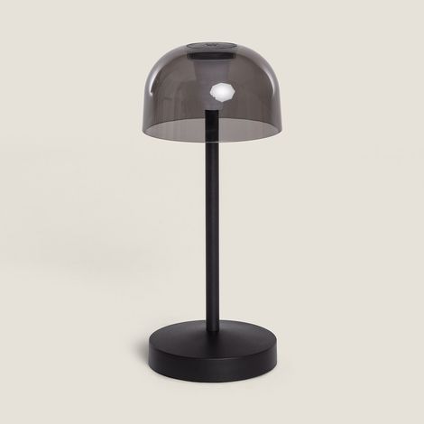 Lampada da Tavolo LED Portatile per Esterni Metallo con Batteria USB Ricaricabile Lendora Smoke Nero