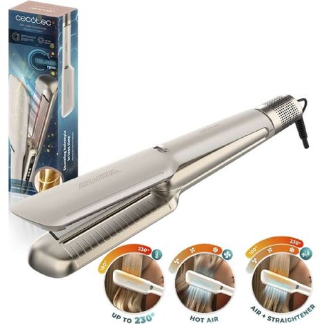 Cecotec Lisseur à Cheveux avec Air Lisse Champagne, 600W, Protège les Cheveux, Technologie Ionique, Kératine et Huile d’Argan
