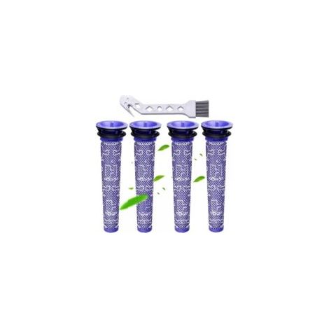 Filtre, compatible avec Dyson DC58 DC59 DC61 DC62 DC74 V6 V7 V8, filtre de rechange, 4 pièces + brosse cygne offerte (V6) (1/2)