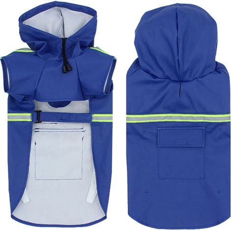 Impermeables para perros grandes con capucha y franja reflectante, poncho impermeable para perros (estilo 1)