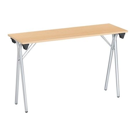 Table de formation pliante plateau hêtre L 120 x P 40 cm - piétement aluminium - Maxiburo