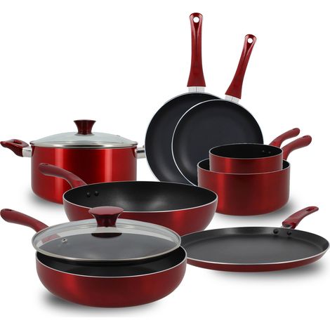 Batterie de cuisine 8 pièces en aluminium, CERISE (1/5)