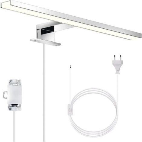 lampe miroir LED, lampe armoire, applique salle de bain, lumière blanche neutre 4000 Kelvin, 5W, 650lm, IP44, largeur 300mm, chrome (1/4)