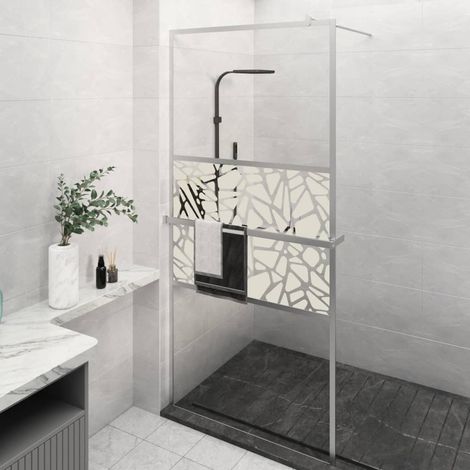 Walk-in Shower Wall with Shelf Chrome 80x195 cm ESG Glass&Aluminium vidaXL