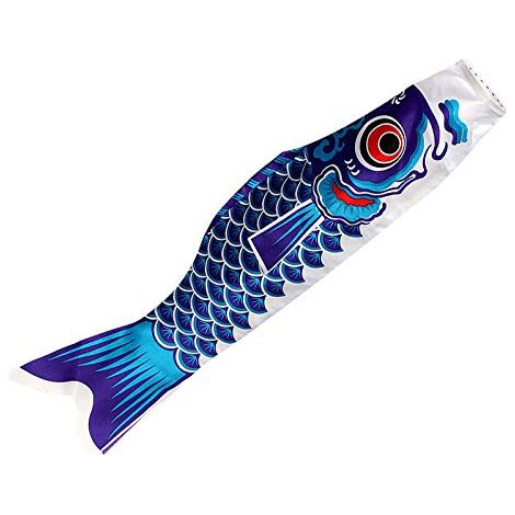 Koinobori Manche à air de carpe japonaise de 99,1 cm pour fenêtre extérieure, mur, bannière de poisson, cerf-volant japonais, serpentins à vent pour la journée des enfants japonais, décoration de la (1/4)