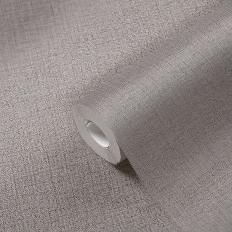 Papier peint intissé uni gris foncé Tapisserie tendance effet textile Papier peint style minimaliste idéal pour chambre (1/5)