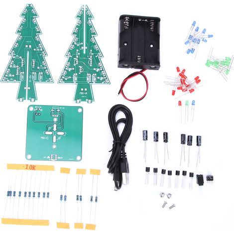 Elektronischer 3D-Weihnachtsbaum-Bausatz, Stereo-LED-Weihnachtsdekoration, 3 Farben (1/5)
