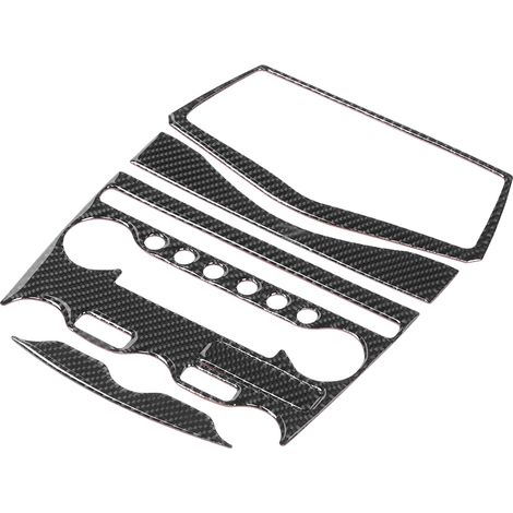 Autocollant décoratif en fibre de carbone pour le panneau de lecteur CD de climatisation de la console centrale, les commutateurs de réglage et autres caractéristiques de la 370Z Z34 (2009-2020). (1/5)