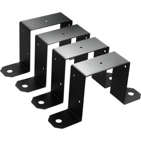 Attaches de poteau 4 x 4 pouces noires support en U supports (1/5)