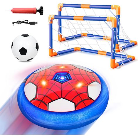 2 in 1 Rechargeable LED Floating Football Game for Kids Floating ball with foam edge, inflatable ball, 2 goals, USB cable and pump for indoor play (1/5)
