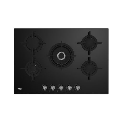 Beko HILW75222S. Colore del prodotto: Nero, Posizionamento dell'apparecchio: Da incasso, Dimensione della larghezza del piano cottura: 75 cm. Bruciatore piccolo: 1000 W, Bruciatore medio: 1750 W, B... (1/5)