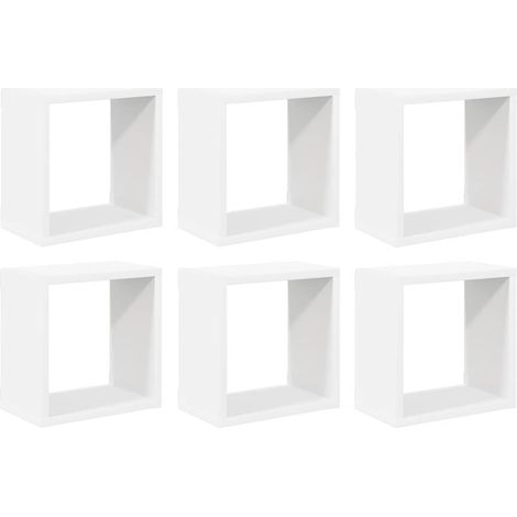 Étagères cube murales 6 pcs Étagères flottantes Blanc 26x15x26 cm (1/5)