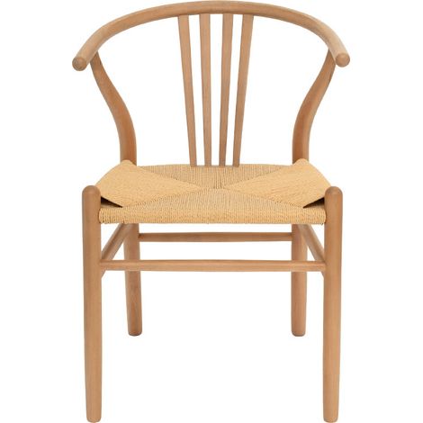 Lot de 2 chaises en corde tressée et bois - Bois clair - Lio (1/5)