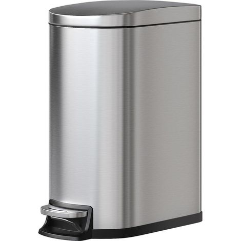 Poubelle Cuisine 50L Acier Inoxydable Pédale Soft-Close Couvercle (1/5)