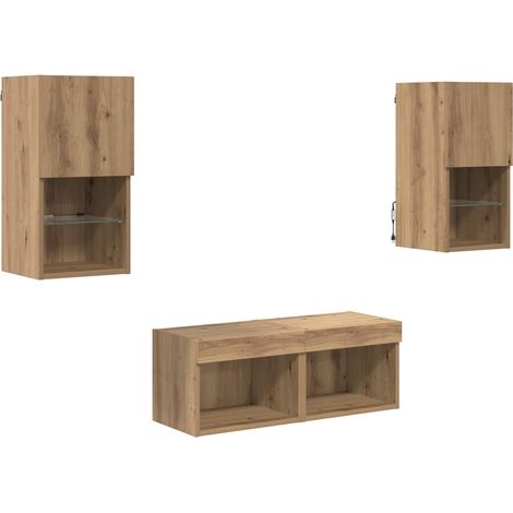 Maison Exclusive - Mobiletti TV da Parete 4 pcs Rovere artigianale