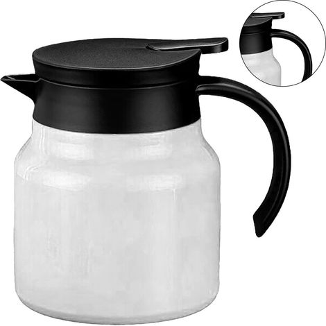 Théière isotherme 1000 ml avec séparateur eau/thé amovible, blanche, idéale pour la maison.