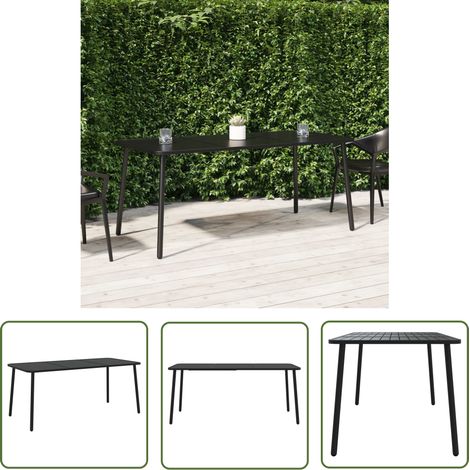 The Living Store Gartentisch Anthrazit 165x80x71 cm Stahl - Gartentisch - Esstisch - Outdoor Möbel - Terrassenmöbel - Balkonmöbel (1/5)