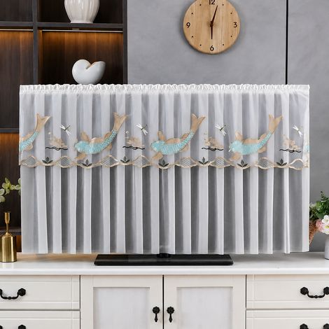 Housse anti-poussière pour téléviseur LCD 50 pouces vert doré motif carpe avec voile vert 50 réf 2258 1 kg – Livraison gratuite