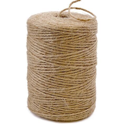 Natural jute rope 3mm x 200m, ideal for gardening, DIY and manual cat scratching posts (1/5)