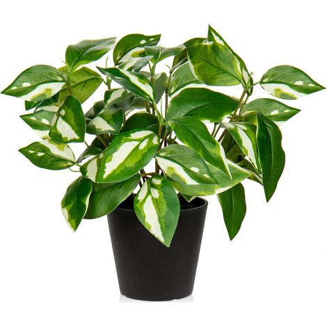 Plantes artificielles d'intérieur en pot de 30 cm avec pots noirs pour la maison, la salle de bain, le salon, le bureau, les étagères (1/5)