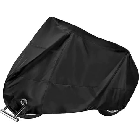 Housse de moto imperméable, résistante à la pluie et à la poussière, pliable, revêtement argenté, abri pour moto d'extérieur (1/5)