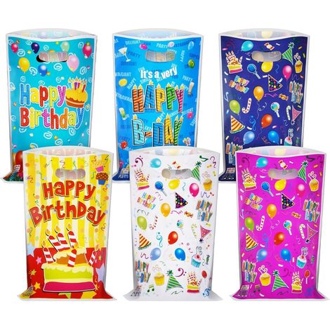 Set of 30 children's birthday party bags, small plastic gift bags, 6 colors, colorful gift bags, perfect for children's parties (1/5)