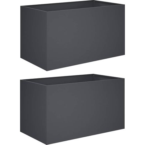 Garden Planter 2 pcs Anthracite 80 x 50 x 50 cm vidaXL