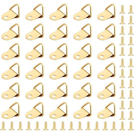 50 Pièces Crochet pour Cadre,Attache Tableau,Photo Anneaux Triangulaires Cadre,Support Murale Cintre avec 50 Pièces Vis Utilisé pour les Cadres Photo, Suspension de Décorations de Meubles (1/5)
