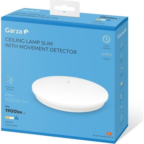 Garza Plafón led sensor movimiento 6500K Luz fría (1/2)