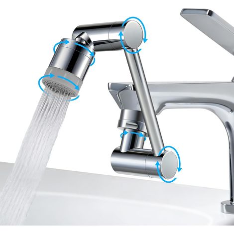 Rallonge de robinet rotatif 1080°, adaptateur de robinet pour éviers de cuisine et de salle de bain, 2 modes de débit d'eau (1/5)