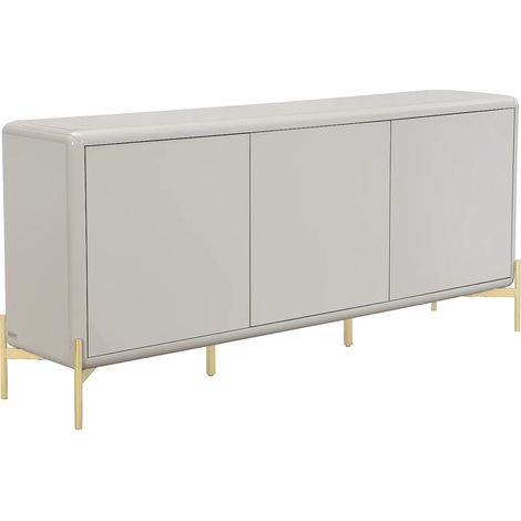 Credenza con 3 ante in MDF Beige e dorato - LYBAKA (1/5)