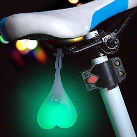 Heart-Shaped Lumière Silicone Boules Vélo Vélo Feu Arrière LED Feux De Détresse Nuit Étanche Location Siège Lampe Oeuf(vert) (1/5)