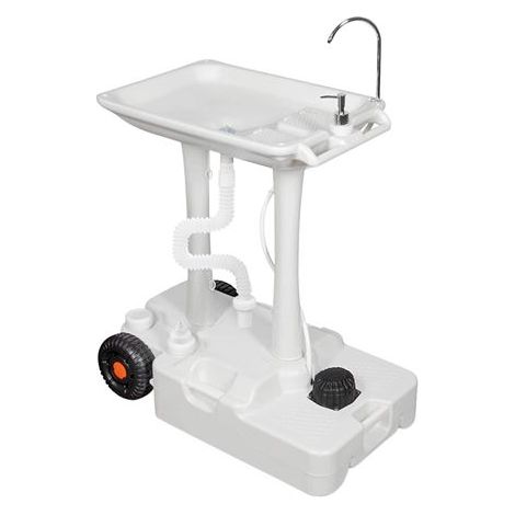 Muvip carrello de doccia portatile - capacità 30 litri - design de montaggio rapido - con gancio per asciugamani - colore bianco