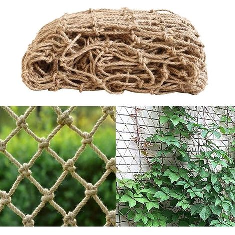 Filet de Support pour Plantes 2m x 5m, respectueux de l'environnement, biodégradable, en Toile de Jute compostable Naturelle, Filet de Jardin Naturel pour Pois et Haricots pour Grimper, tomates (1/5)