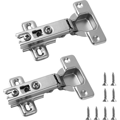 2 Pièces Recouvrante Charniere Porte Cuisine, Charnières de Porte pour Armoire de Cuisine, Meuble de Cuisine Charnière de Porte, Angle d'Ouverture 110°, Installation Facile pour Meubles et Rénovation (1/5)
