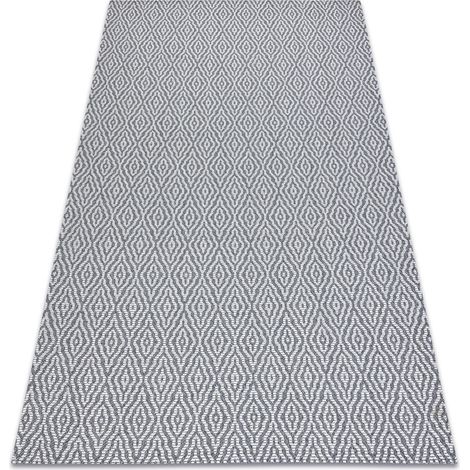 Teppich CASA ÖKO SISAL Boho  Diamanten 22084 Anthrazit / sahne grey 133x190 cm