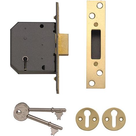 Yale Locks 650552205025 PM552 5 Lever Mortice Deadlock 80mm 3in Polished Brass