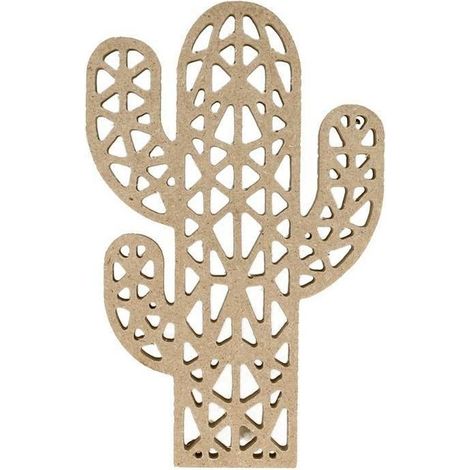 Silhouette décorative - Bois - Cactus - 9,7x15 cm - Mixte - 1 pièce (1/3)
