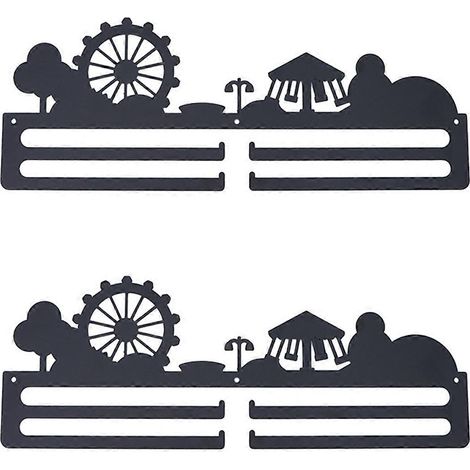 Porte-médailles mural en forme de roue, support en fer pour médailles, présentoir pour médailles de marathon - FFY (1/4)