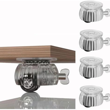 Set of 4 universal swivel casters with strong adhesive base – Rolling furniture feet (1/5)
