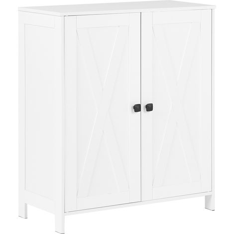 Zapatero de 2 puertas para pasillo y entrada aparador organizador blanco Valcourt (1/5)