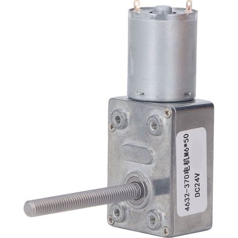 Gleichstrom-Getriebemotor, große Messing-Torsionsspule (Drehrichtung: CW/CCW), selbsthemmendes Schneckengetriebe M6, 24 V DC, 150 U/min (1/5)