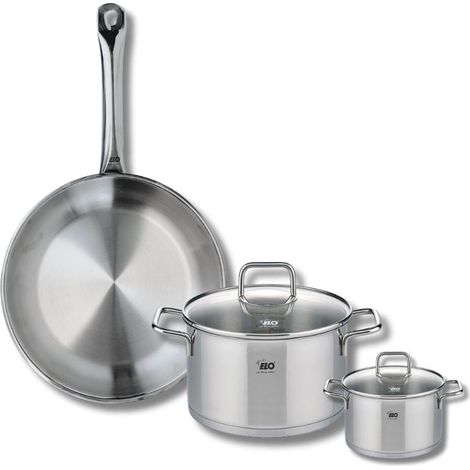 Ensemble de 1 Poêle de cuisson 28 cm et 2 faitouts 12 et 20 cm Elo Profi Citrin (1/5)
