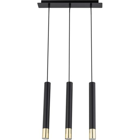 Suspension moderne 3 spots noir/or GU10 Sopel Grand (1/3)
